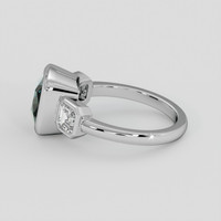 3.24 Ct. Bluish Green Sapphire Ring, Platinum 950 4