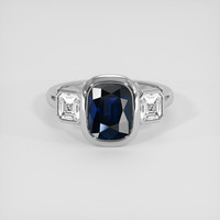 2.72 Ct. Blue Sapphire Ring, Platinum 950 1
