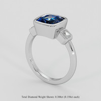 2.97 Ct. Bi Color Sapphire Ring, 10K White Gold 2