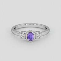 0.44 Ct. Pinkish Purple Sapphire Ring, 10K White Gold 1