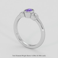 0.44 Ct. Pinkish Purple Sapphire Ring, 10K White Gold 2