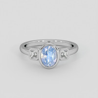 1.58 Ct. Blue Sapphire Ring, 10K White Gold 1