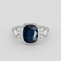 3.16 Ct. Blue Sapphire Ring, 14K White Gold 1