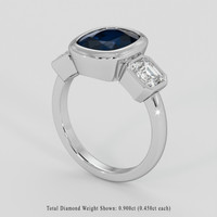 3.16 Ct. Blue Sapphire Ring, 14K White Gold 2