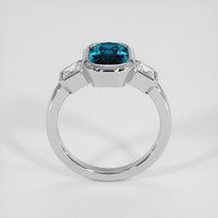 2.55 Ct. Greenish Blue Sapphire Ring, 14K White Gold 3
