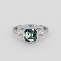 3.02 Ct. Bi Color Sapphire Ring, 14K White Gold 1