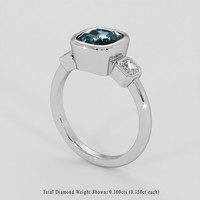 3.02 Ct. Bi Color Sapphire Ring, 14K White Gold 2