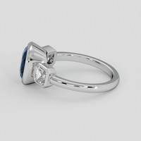 3.10 Ct. Greenish Blue Sapphire Ring, 14K White Gold 4