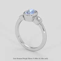 1.58 Ct. Blue Sapphire Ring, 14K White Gold 2