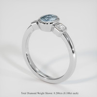 0.82 Ct. Greyish Blue Sapphire Ring, 14K White Gold 2