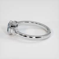 0.82 Ct. Greyish Blue Sapphire Ring, 14K White Gold 4