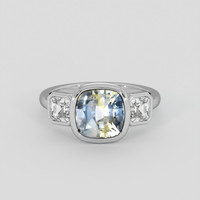 2.76 Ct. Bi Color Sapphire Ring, 18K White Gold 1