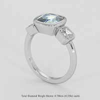2.76 Ct. Bi Color Sapphire Ring, 18K White Gold 2