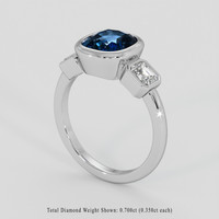 2.75 Ct. Blue Sapphire Ring, 18K White Gold 2