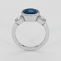 3.10 Ct. Greenish Blue Sapphire Ring, 18K White Gold 3