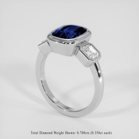 2.72 Ct. Blue Sapphire Ring, 18K White Gold 2