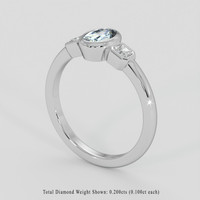 0.78 Ct. Bi Color / Parti Sapphire Ring, 18K White Gold 2
