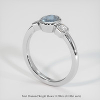 0.82 Ct. Greyish Blue Sapphire Ring, 18K White Gold 2