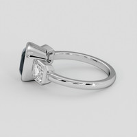 2.66 Ct. Bluish Green Sapphire Ring, 18K White Gold 4