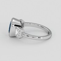 2.75 Ct. Greenish Blue Sapphire Ring, 18K White Gold 4