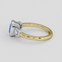 3.03 Ct. Blue Sapphire Ring, 14K White & Yellow 4