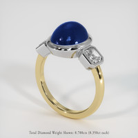 6.11 Ct. Blue Sapphire Ring, 14K White & Yellow 2