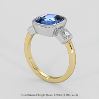 4.59 Ct. Blue Sapphire Ring, 18K White & Yellow 2