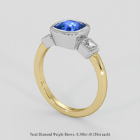 3.03 Ct. Blue Sapphire Ring, 18K White & Yellow 2