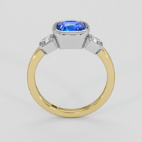 3.03 Ct. Blue Sapphire Ring, 18K White & Yellow 3