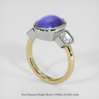 8.58 Ct. Violet Sapphire Ring, 18K White & Yellow 2