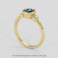 3.02 Ct. Bi Color / Parti Sapphire Ring, 10K Yellow Gold 2