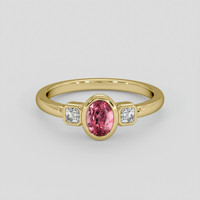 0.75 Ct. Reddish Pink Spinel Ring, 14K Yellow Gold 1