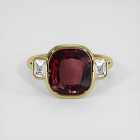 5.78 Ct. Reddish Orange Sapphire Ring, 14K Yellow Gold 1