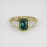 3.10 Ct. Bluish Green Sapphire Ring, 14K Yellow Gold 1