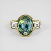 6.17 Ct. Bi Color Sapphire Ring, 14K Yellow Gold 1
