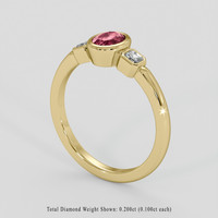0.75 Ct. Reddish Pink Spinel Ring, 18K Yellow Gold 2