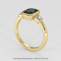 2.03 Ct. Bluish Green Sapphire Ring, 18K Yellow Gold 2