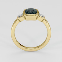2.03 Ct. Bluish Green Sapphire Ring, 18K Yellow Gold 3