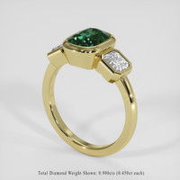 3.10 Ct. Bluish Green Sapphire Ring, 18K Yellow Gold 2