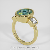 6.17 Ct. Bi Color Sapphire Ring, 18K Yellow Gold 2