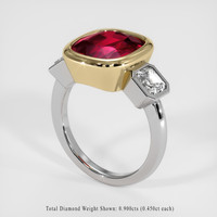 7.02 Ct. Ruby Ring, 18K Yellow & White 2