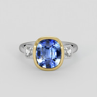 4.59 Ct. Blue Sapphire Ring, 18K Yellow & White 1