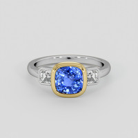 3.03 Ct. Blue Sapphire Ring, 18K Yellow & White 1