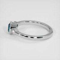 0.93 Ct. Greenish Blue Sapphire Ring, Platinum 950 4