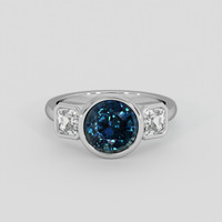 2.41 Ct. Greenish Blue Sapphire Ring, 10K White Gold 1