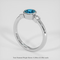 0.92 Ct. Greenish Blue Sapphire Ring, 14K White Gold 2