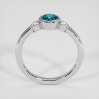 0.93 Ct. Greenish Blue Sapphire Ring, 18K White Gold 3