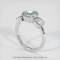 1.92 Ct. Greenish Blue Sapphire Ring, 18K White Gold 2