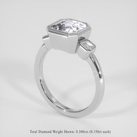 3.22 Ct. Purplish Pink Sapphire Ring, 18K White Gold 2