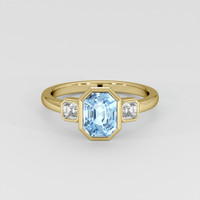 2.77 Ct. Blue Aquamarine Ring, 14K Yellow Gold 1